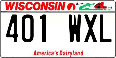 WI license plate 401WXL