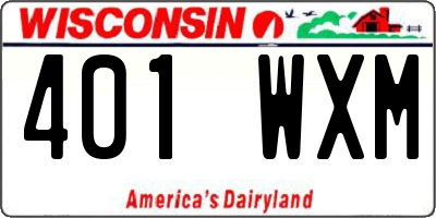 WI license plate 401WXM