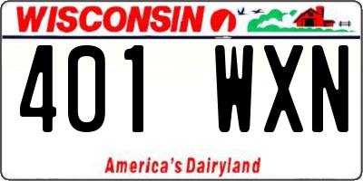 WI license plate 401WXN