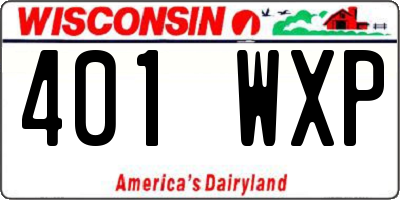 WI license plate 401WXP