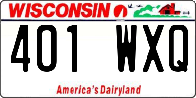 WI license plate 401WXQ