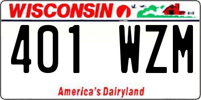 WI license plate 401WZM