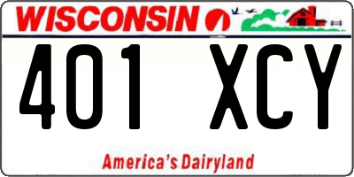 WI license plate 401XCY