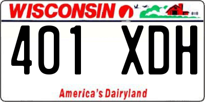 WI license plate 401XDH
