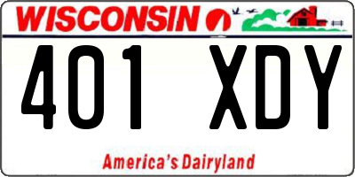 WI license plate 401XDY