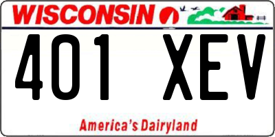 WI license plate 401XEV