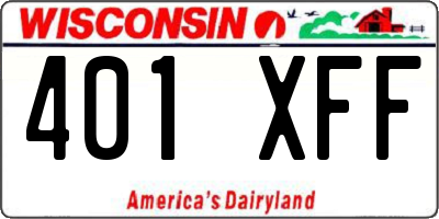 WI license plate 401XFF