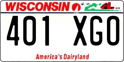WI license plate 401XGO