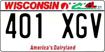 WI license plate 401XGV