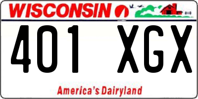 WI license plate 401XGX