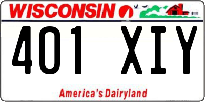 WI license plate 401XIY
