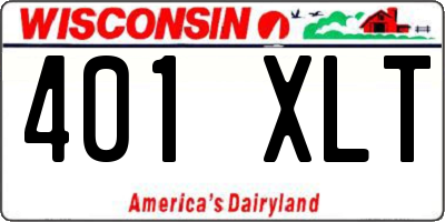 WI license plate 401XLT