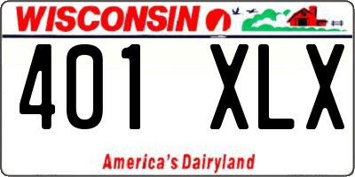 WI license plate 401XLX