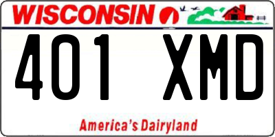 WI license plate 401XMD