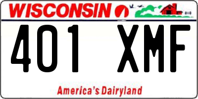 WI license plate 401XMF