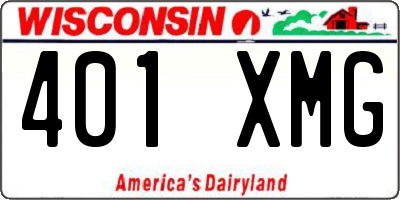 WI license plate 401XMG