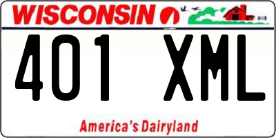 WI license plate 401XML