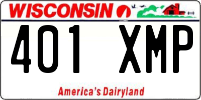 WI license plate 401XMP
