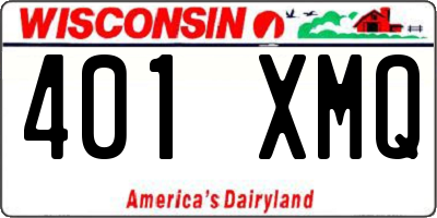WI license plate 401XMQ