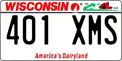 WI license plate 401XMS