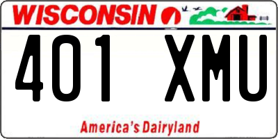 WI license plate 401XMU