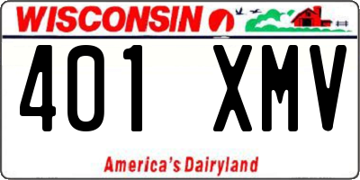 WI license plate 401XMV