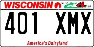 WI license plate 401XMX