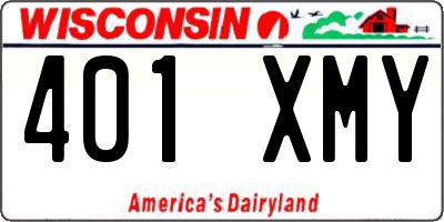 WI license plate 401XMY