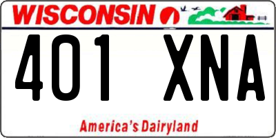 WI license plate 401XNA