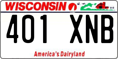 WI license plate 401XNB