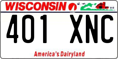 WI license plate 401XNC