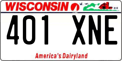 WI license plate 401XNE