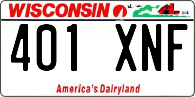 WI license plate 401XNF