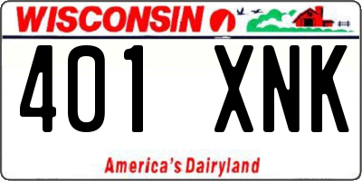 WI license plate 401XNK