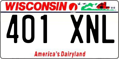WI license plate 401XNL