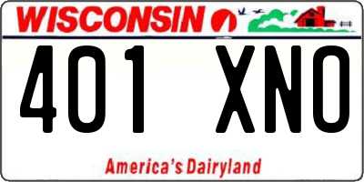 WI license plate 401XNO
