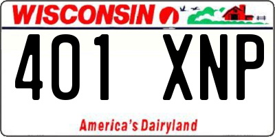 WI license plate 401XNP