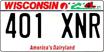 WI license plate 401XNR