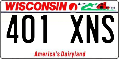 WI license plate 401XNS