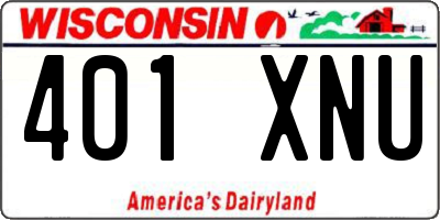 WI license plate 401XNU