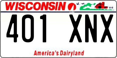 WI license plate 401XNX