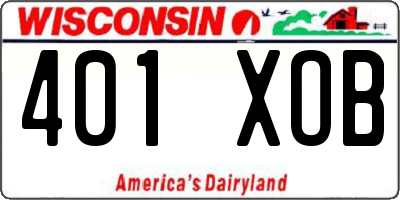 WI license plate 401XOB