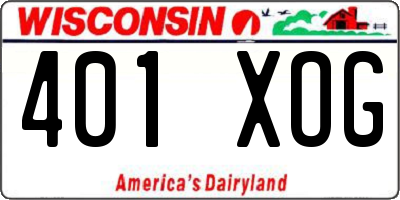 WI license plate 401XOG