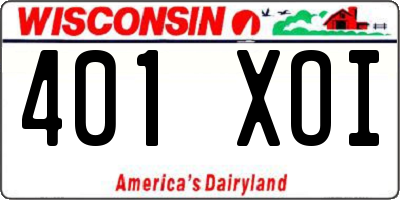 WI license plate 401XOI