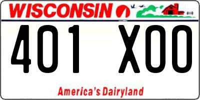 WI license plate 401XOO