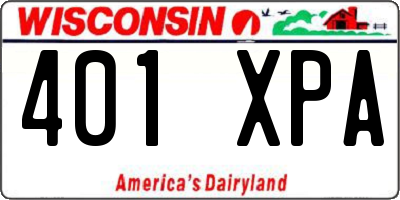 WI license plate 401XPA