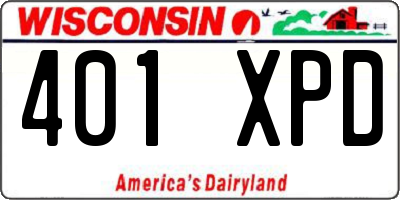 WI license plate 401XPD