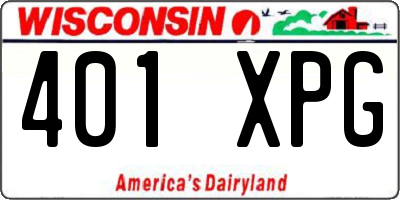 WI license plate 401XPG
