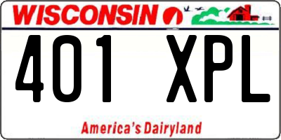 WI license plate 401XPL