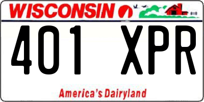 WI license plate 401XPR
